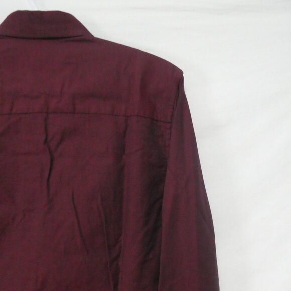 TOPMAN - Stretch - Skinny Fit | small | Classic Burgundy Long Sleeve Shirt - Picture 11 of 14